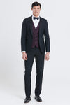 Elton Tuxedo Wine Waistcoat