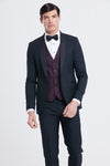 Elton Tuxedo Wine Waistcoat