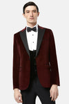 Jasper Bordo Tuxedo with Black Waistcoat By Benetti Menswear