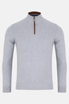 Errol Silver Qtr Zip Sweater
