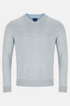 V Neck Silver Sweater