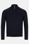 Benetti Navy Qtr Zip Sweater