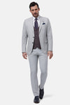 London Silver 3 Piece Suit