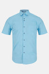 Benetti Menswear Oxford Aqua Short Sleeve Shirt