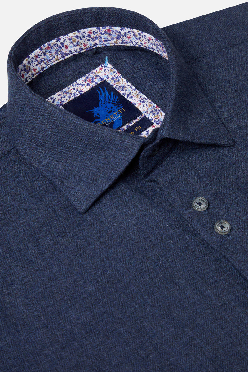 Toyko Indigo Cotton Shirt By Benetti 